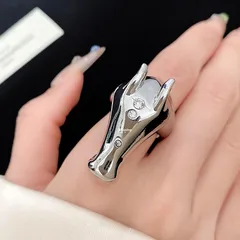 Vintage Style Golden Alloy Horse Open Ring For Women With Rhinestone Inlay 4
