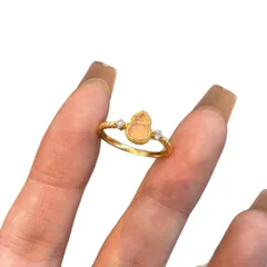 Vintage Style Gourd Rings For Women, Copper Material With Electroplated Gold Plating And Zircon Inlay 4