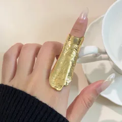Vintage Style Irregular Open Rings For Women In Gold Alloy Featuring Electroplated Finish 2