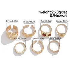 Vintage Style Irregular Silver Metal Ring For Women With Electroplated Finish 4