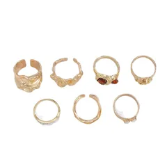 Vintage Style Irregular Silver Metal Ring For Women With Electroplated Finish 5