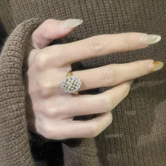 Vintage Style Lace Open Rings For Women In Copper With Electroplated Gold Plating And Zircon Inlay 3