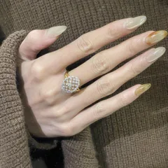 Vintage Style Lace Open Rings For Women In Copper With Electroplated Gold Plating And Zircon Inlay 4