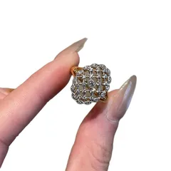 Vintage Style Lace Open Rings For Women In Copper With Electroplated Gold Plating And Zircon Inlay 5
