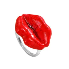Vintage Lip Shape Ring Single Holiday Women's Red Lipstick Ring Suitable For Dates And Daily Casual Wear 5
