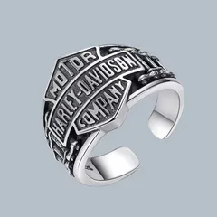 Vintage Style Men's Open Letter Ring In Alloy With Electroplated Finish