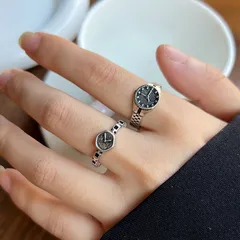 Vintage Style Open Ring For Women In Silver, Made Of Copper Alloy
