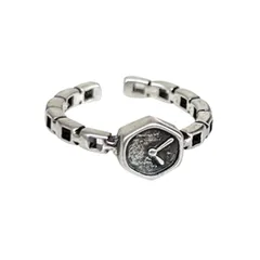 Vintage Style Open Ring For Women In Silver, Made Of Copper Alloy 5