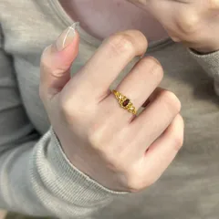 Vintage Style Open Ring For Women In Gold Electroplated Copper