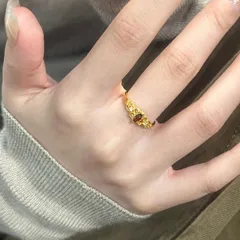 Vintage Style Open Ring For Women In Gold Electroplated Copper 2