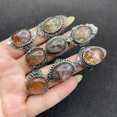 Vintage Style Oval Open Ring For Unisex Featuring Natural Stone Inlay With Electroplated Finish
