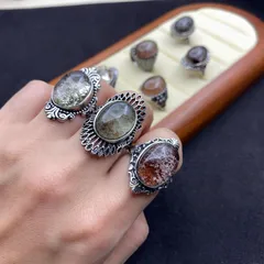 Vintage Style Oval Open Ring For Unisex Featuring Natural Stone Inlay With Electroplated Finish 3