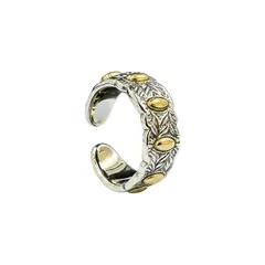 Vintage Style Round Alloy Ring For Unisex Featuring Electroplated Finish And Handmade Craftsmanship 4
