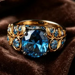 Vintage Style Round Silver Alloy Ring For Women Featuring September Birthstone Sapphire