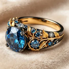 Vintage Style Round Silver Alloy Ring For Women Featuring September Birthstone Sapphire 2