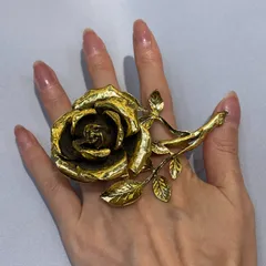 Vintage Style Silver Alloy Rose Ring For Women Featuring Three-Dimensional Craftsmanship 2