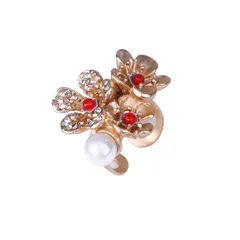 Vintage Silver Pearl Ring Popular Small Elegant Floral Design Finger Ring Jewelry Accessory For Women Ethnic Style 2