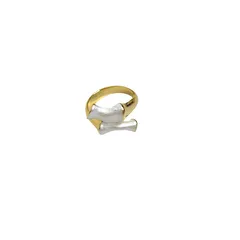 Vintage Style Solid Color White Open Rings For Women In Alloy With Enamel Craftsmanship 5