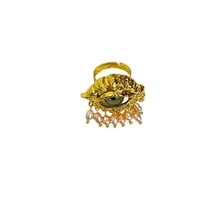 Vintage Style Classic Style Devil's Eye Imitation Pearl Alloy Plating Women's Open Rings 3