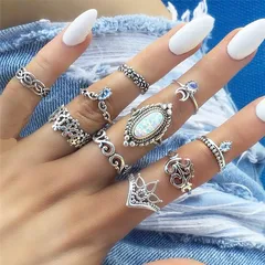 Gold Plated Easter Animal Open Rings For Women With Artificial Gemstones, 1 Set 2