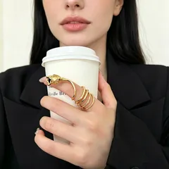 Vintage Style Tulips Ring For Women In Gold Metal Featuring Electroplated Craftsmanship 2