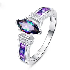 Water Droplets Ring For Women In Zinc Alloy With Copper Plated Finish And Rhinestones, Featuring 0.05µm-0.08µm Plating Thickness