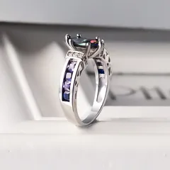 Water Droplets Ring For Women In Zinc Alloy With Copper Plated Finish And Rhinestones, Featuring 0.05µm-0.08µm Plating Thickness 2