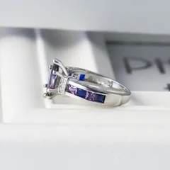 Water Droplets Ring For Women In Zinc Alloy With Copper Plated Finish And Rhinestones, Featuring 0.05µm-0.08µm Plating Thickness 4