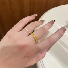 Waves Electroplated Copper Ring For Women In Luxurious Gold Tone 4