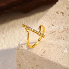 Waves Electroplated Copper Wave Ring For Women In Gold With Simple Style 3