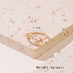 For Wedding Season Multicolor Leaves Open Ring Unisex KC Golden Plated With 0.03µm Coating Thickness, 1 Piece 4