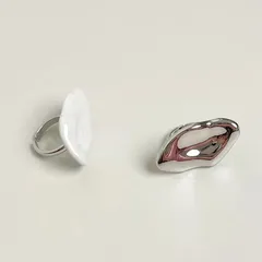 Luxurious White Color Block Open Ring For Women In Zinc Alloy Featuring Two Tone Craftsmanship 4