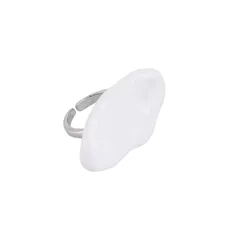 Luxurious White Color Block Open Ring For Women In Zinc Alloy Featuring Two Tone Craftsmanship 5