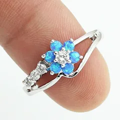 Sweet White Flowers Ring For Women In Alloy With Rhinestones Featuring Electroplated Finish 3