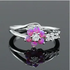 Sweet White Flowers Ring For Women In Alloy With Rhinestones Featuring Electroplated Finish 4