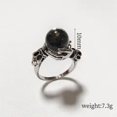 Geometric Novelty Ring For Women, 1 Piece Alloy Ring Featuring Electroplated Design With Beads Inlay 3