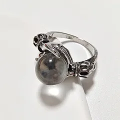 Geometric Novelty Ring For Women, 1 Piece Alloy Ring Featuring Electroplated Design With Beads Inlay 4