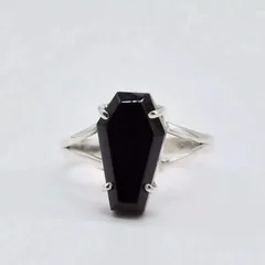Punk Style Polygons Ring For Women, 1 Piece Alloy Band Featuring Electroplated Finish With Artificial Gemstones