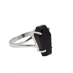 Punk Style Polygons Ring For Women, 1 Piece Alloy Band Featuring Electroplated Finish With Artificial Gemstones 2