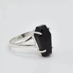 Punk Style Polygons Ring For Women, 1 Piece Alloy Band Featuring Electroplated Finish With Artificial Gemstones 4