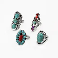 Geometric Alloy Ring For Women Featuring Electroplated Design And Artificial Gemstones, Perfect Birthday Gift