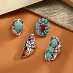 Geometric Alloy Ring For Women Featuring Electroplated Design And Artificial Gemstones, Perfect Birthday Gift 2