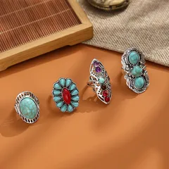 Geometric Alloy Ring For Women Featuring Electroplated Design And Artificial Gemstones, Perfect Birthday Gift 4