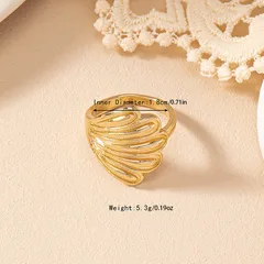 Heart Shape Ring For Women In Natural Pink Zinc Alloy, Simple Style, 1 Piece 2