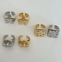 Pentagram Wide Band Ring For Women In Gold Featuring Real Gold Plated Electroplated Copper Alloy With Zircon Inlay 5