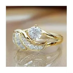 Wings Ring For Unisex Featuring Silver Metal With Zircon Inlay