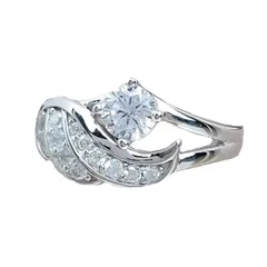 Wings Ring For Unisex Featuring Silver Metal With Zircon Inlay 4