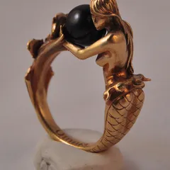 Wish Best Selling Creative Mermaid White Pearl Ring  Plated 18K Rose Gold Alloy Fashionable OL Style For Women 2