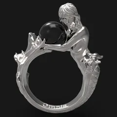 Wish Best Selling Creative Mermaid White Pearl Ring  Plated 18K Rose Gold Alloy Fashionable OL Style For Women 3