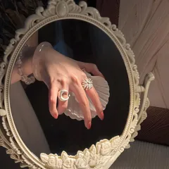 Moon For Women Adjustable Ring In Silver Alloy Featuring Asymmetrical Craftsmanship
